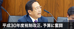 平成30年度税制改正、予算に奮闘